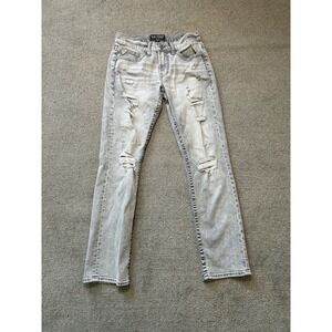 Salvage Supply Co Jeans Mens 30x32 Mayhem Straight Buckle Chevron Distressed Y2K